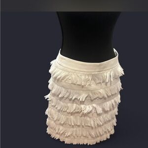 Elegant White Fringe Skirt